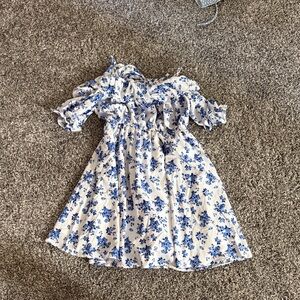 Amazon Blue and White Floral Kids Dress